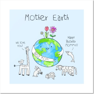 Watercolor Earth Day Posters and Art